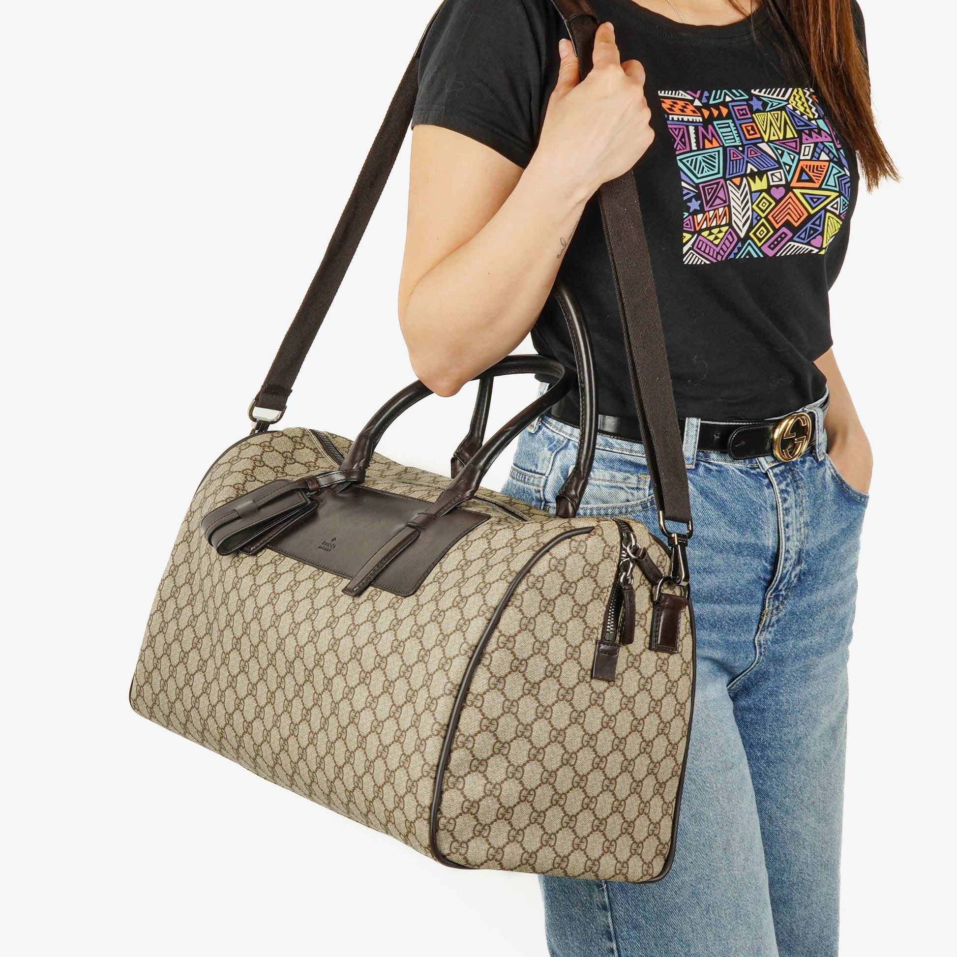 Gucci GG Supreme Canvas Reisetasche