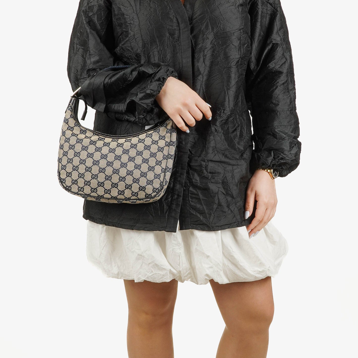 Gucci Charmy Hobo-Tasche aus Navy GG Canvas