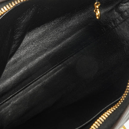 Chanel Vintage Camera Bag mit Fronttasche aus schwarzem gestepptem Leder mit 24K vergoldeter Hardware