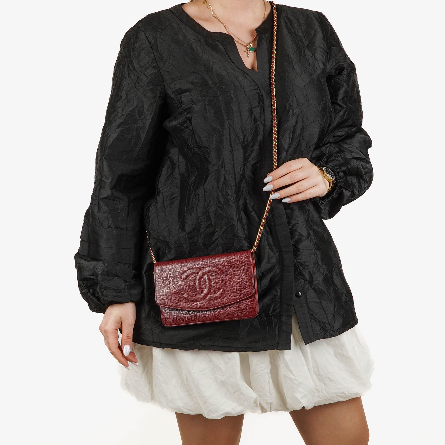 Chanel Timeless Wallet on Chain aus Caviar-Leder WOC