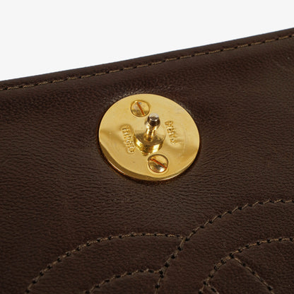 Chanel Classic Full Flap Tasche aus braunem gestepptem Lammleder mit 24K vergoldeter Hardware