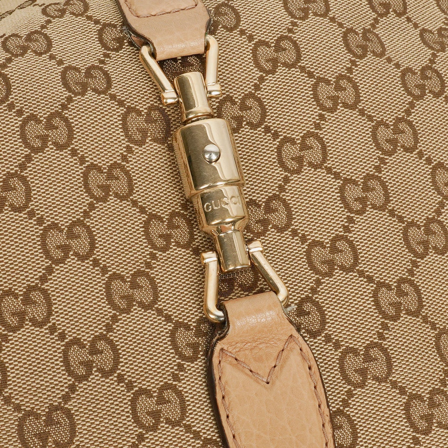 Gucci New Jackie Hobo-Tasche aus beigem GG Canvas