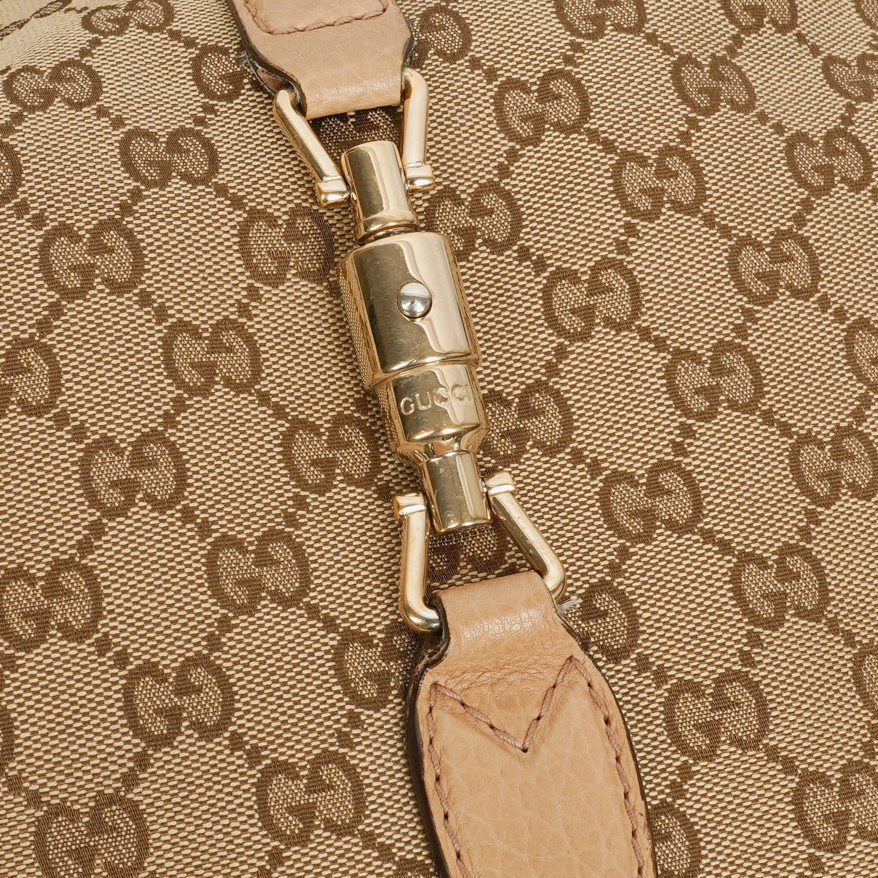 Gucci New Jackie Hobo-Tasche aus beigem GG Canvas