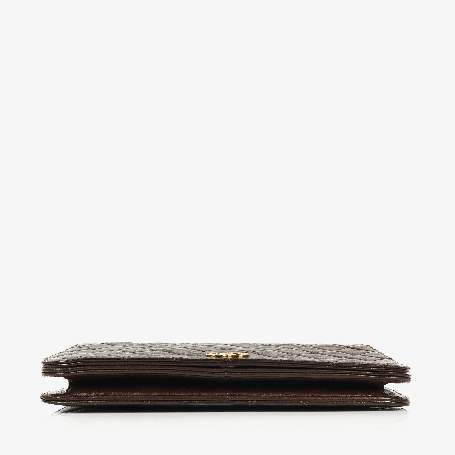 Chanel Classic Full Flap Tasche aus braunem gestepptem Lammleder mit 24K vergoldeter Hardware