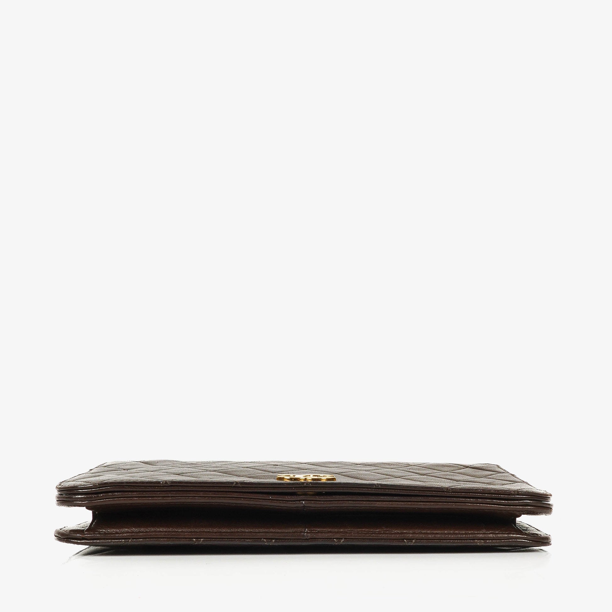 Chanel Classic Full Flap Tasche aus braunem gestepptem Lammleder mit 24K vergoldeter Hardware