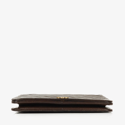 Chanel Classic Full Flap Tasche aus braunem gestepptem Lammleder mit 24K vergoldeter Hardware