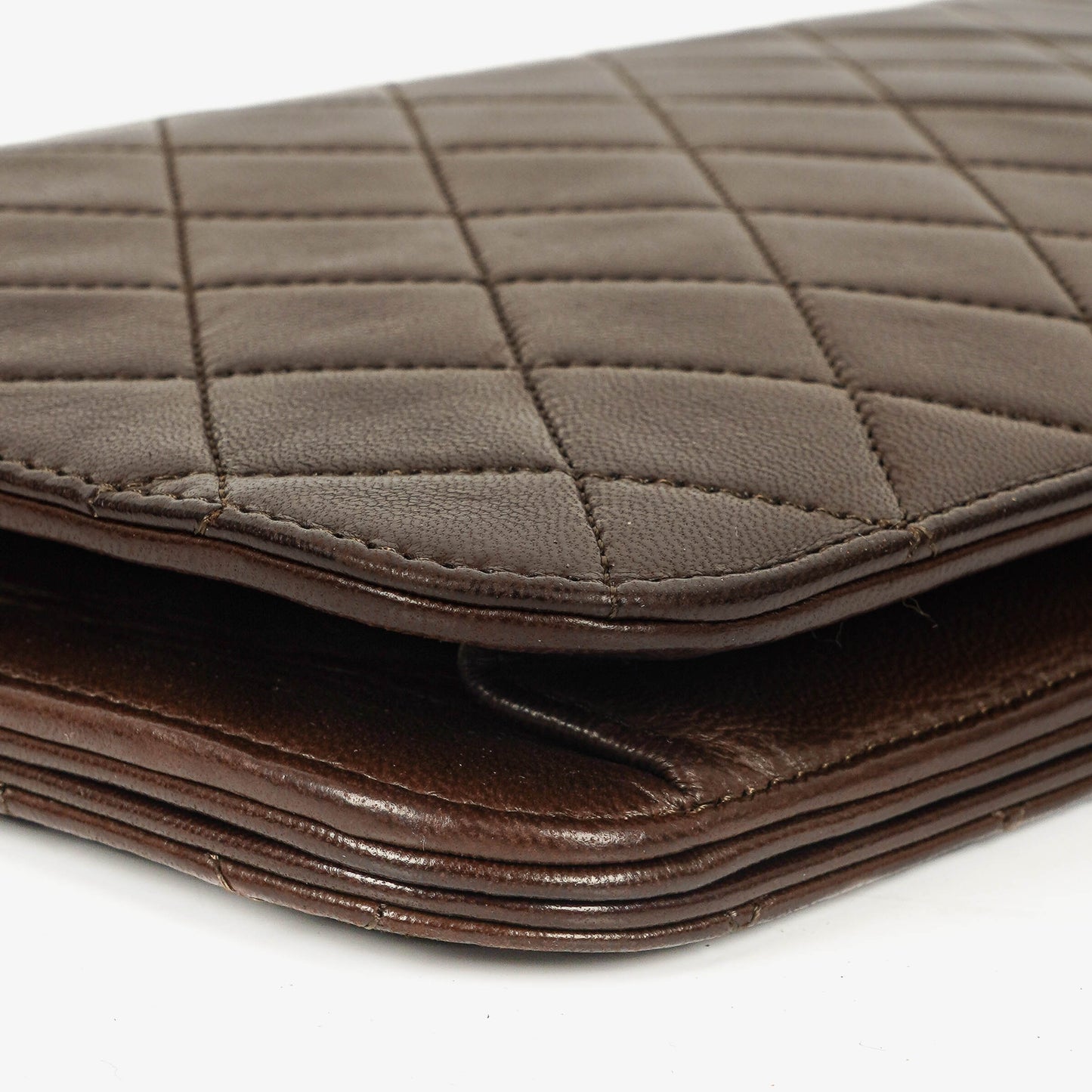 Chanel Classic Full Flap Tasche aus braunem gestepptem Lammleder mit 24K vergoldeter Hardware