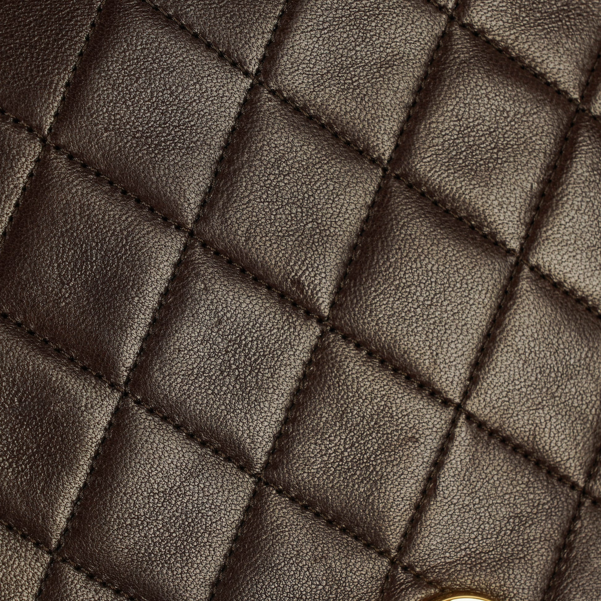 Chanel Classic Full Flap Tasche aus braunem gestepptem Lammleder mit 24K vergoldeter Hardware