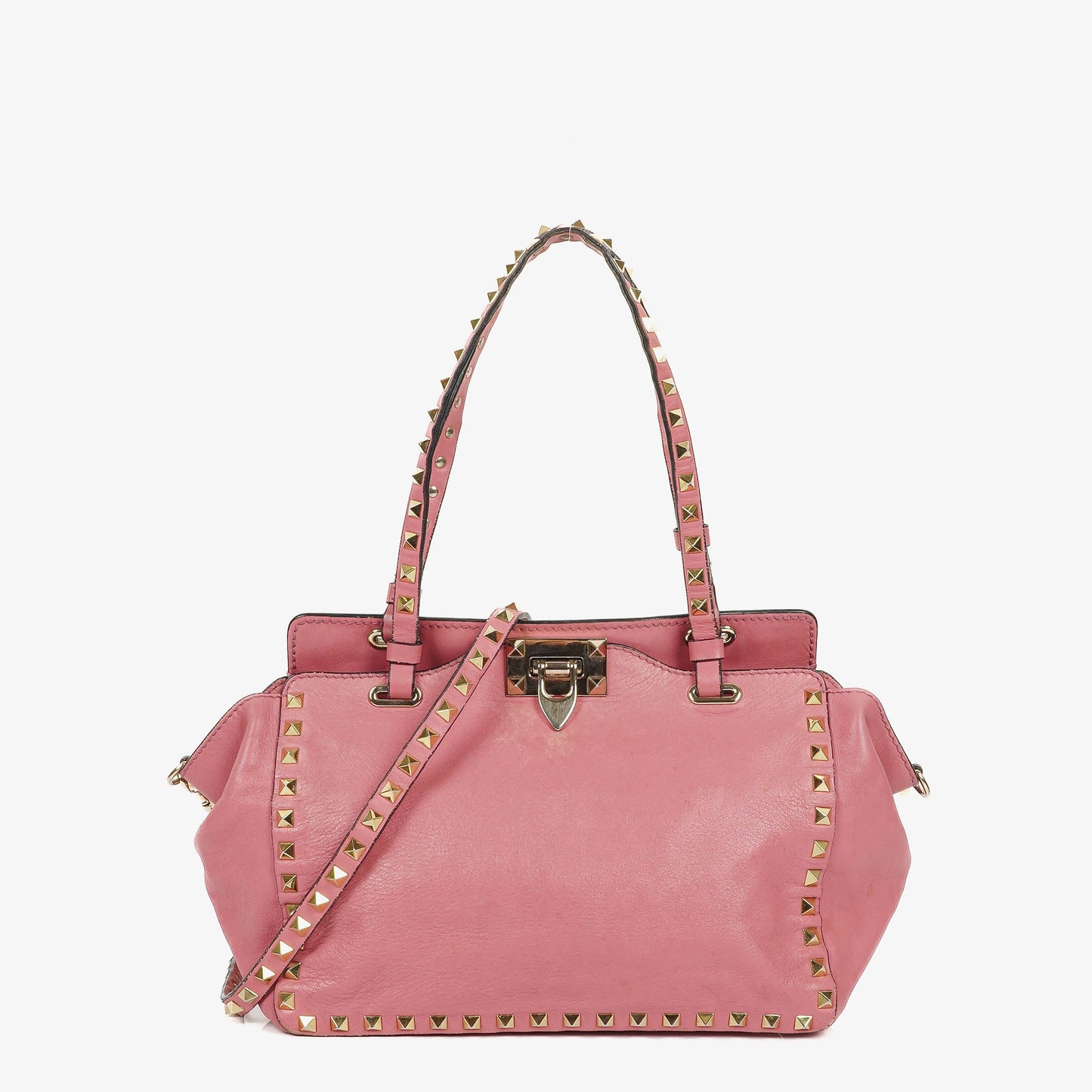 Valentino Garavani Rockstud Kleine Trapez Tote-Tasche aus pinkem Leder
