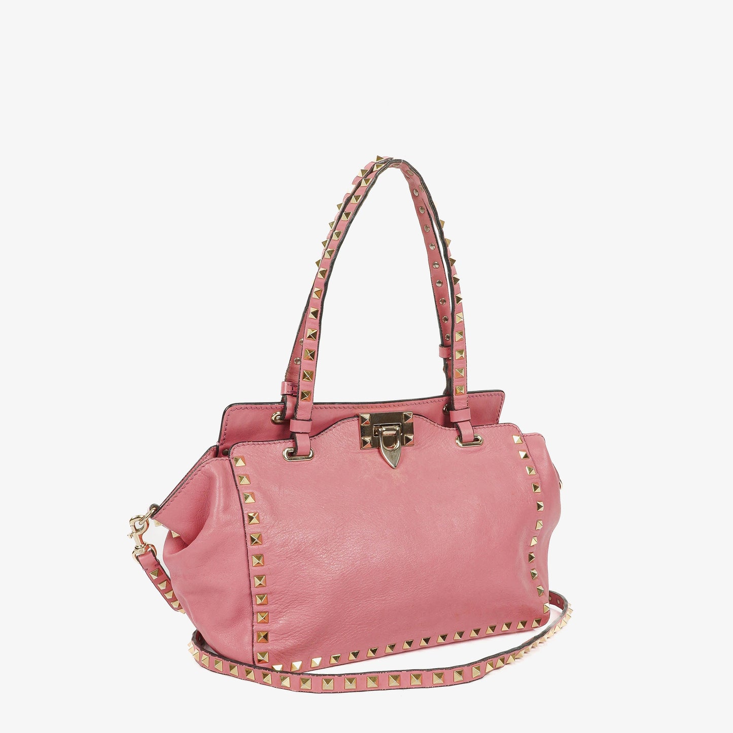 Valentino Garavani Rockstud Kleine Trapez Tote-Tasche aus pinkem Leder