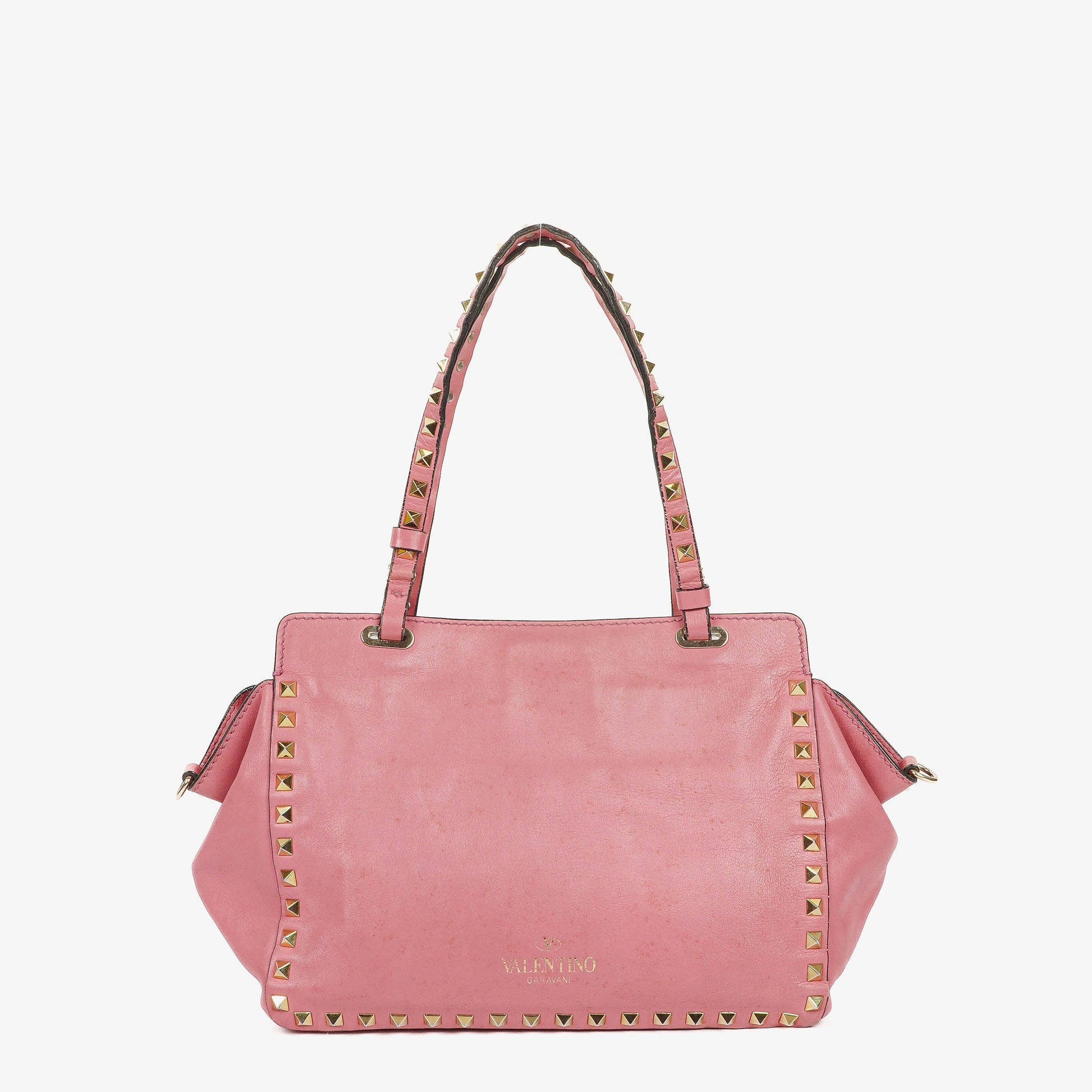 Valentino Garavani Rockstud Kleine Trapez Tote-Tasche aus pinkem Leder