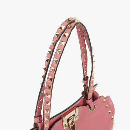 Valentino Garavani Rockstud Kleine Trapez Tote-Tasche aus pinkem Leder