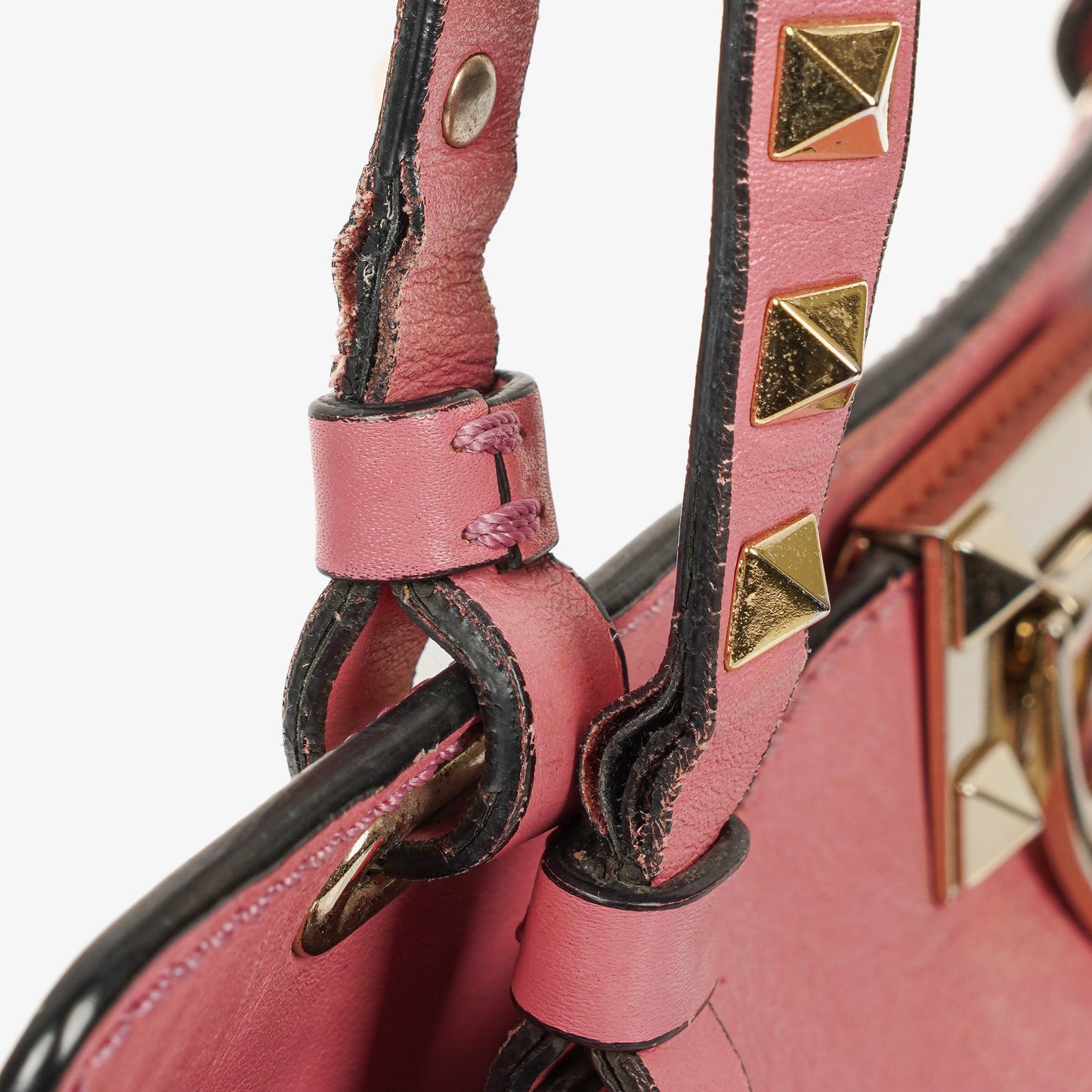 Valentino Garavani Rockstud Kleine Trapez Tote-Tasche aus pinkem Leder