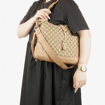 Gucci New Jackie Hobo-Tasche aus beigem GG Canvas