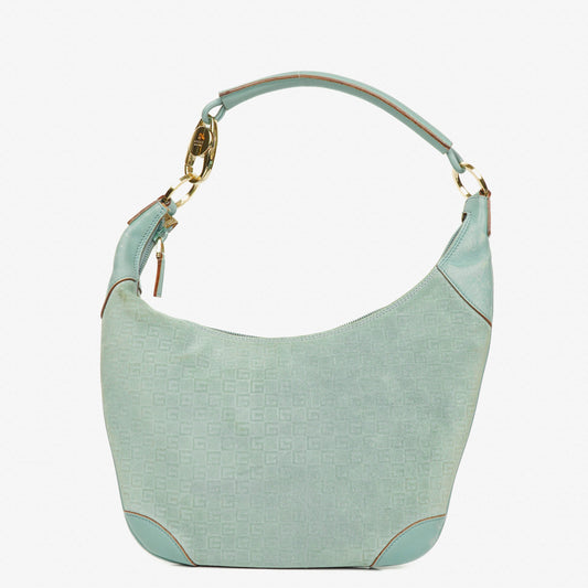 Gucci Handle Ring Hobo-Tasche aus Wildleder und Leder mit geflochtenem Griff