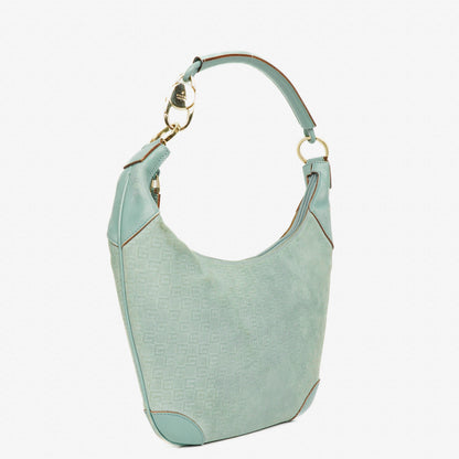 Gucci Handle Ring Hobo-Tasche aus Wildleder und Leder mit geflochtenem Griff