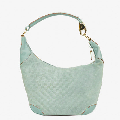 Gucci Handle Ring Hobo-Tasche aus Wildleder und Leder mit geflochtenem Griff