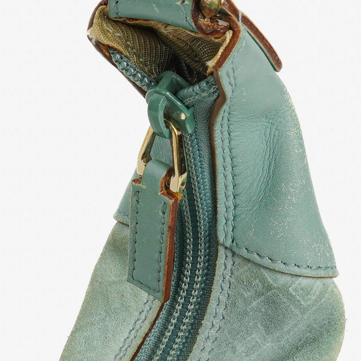 Gucci Handle Ring Hobo-Tasche aus Wildleder und Leder mit geflochtenem Griff