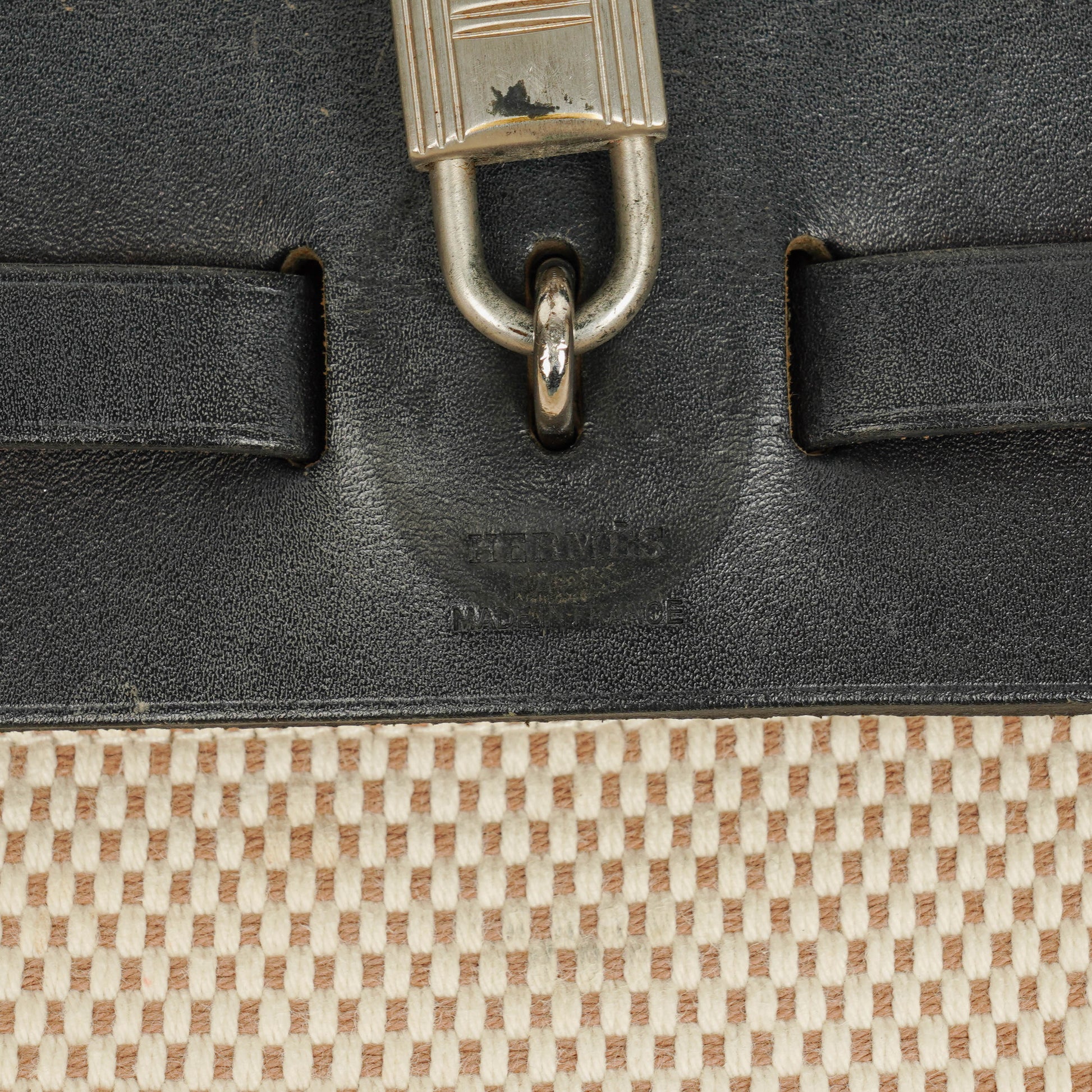 Hermès Herbag PM 2-in-1 Tasche aus Vache Hunter Criss Viking in Natur/Schwarz