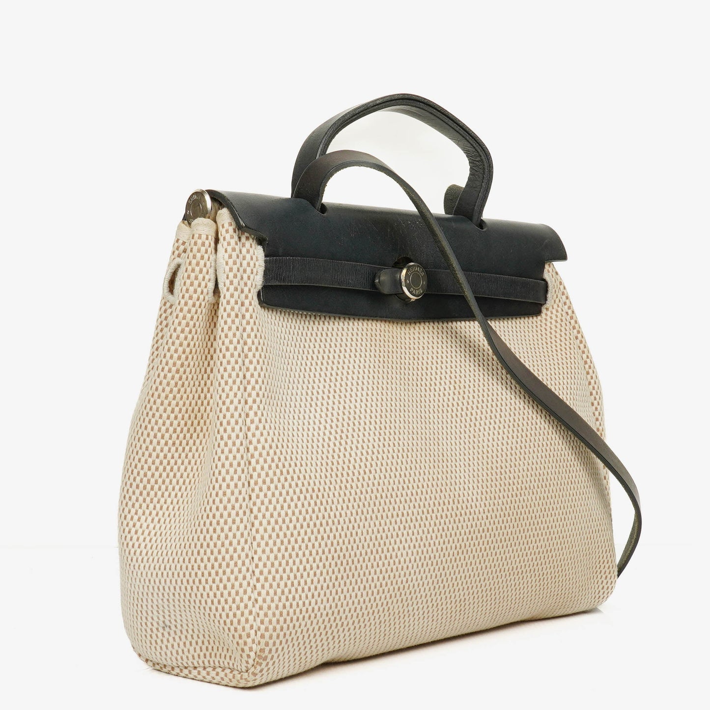 Hermès Herbag PM 2-in-1 Tasche aus Vache Hunter Criss Viking in Natur/Schwarz