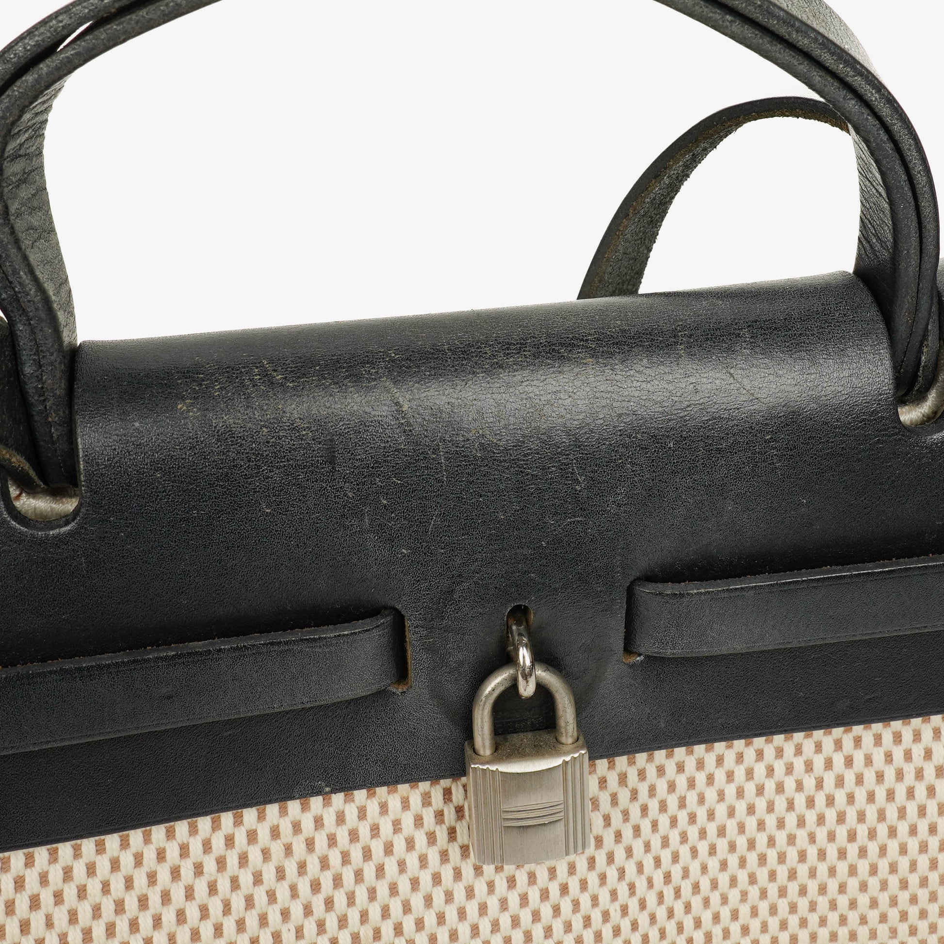 Hermès Herbag PM 2-in-1 Tasche aus Vache Hunter Criss Viking in Natur/Schwarz