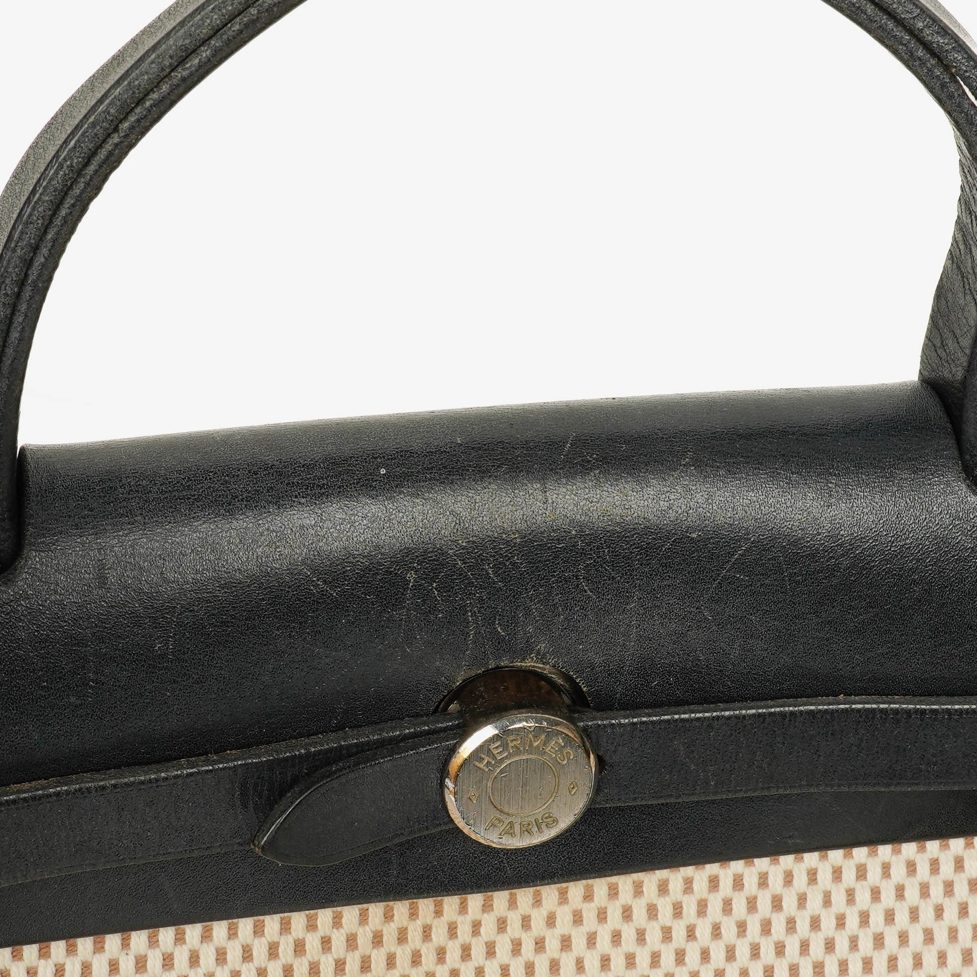 Hermès Herbag PM 2-in-1 Tasche aus Vache Hunter Criss Viking in Natur/Schwarz