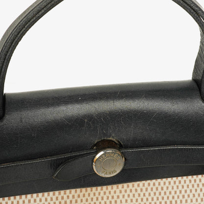 Hermès Herbag PM 2-in-1 Tasche aus Vache Hunter Criss Viking in Natur/Schwarz