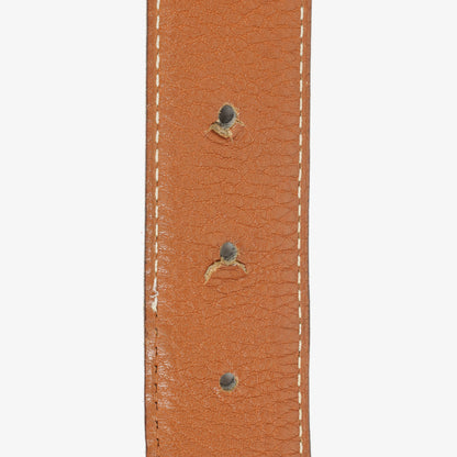 Hermès 30 mm H-Gürtel aus schwarzem Boxleder mit goldfarbener Hardware