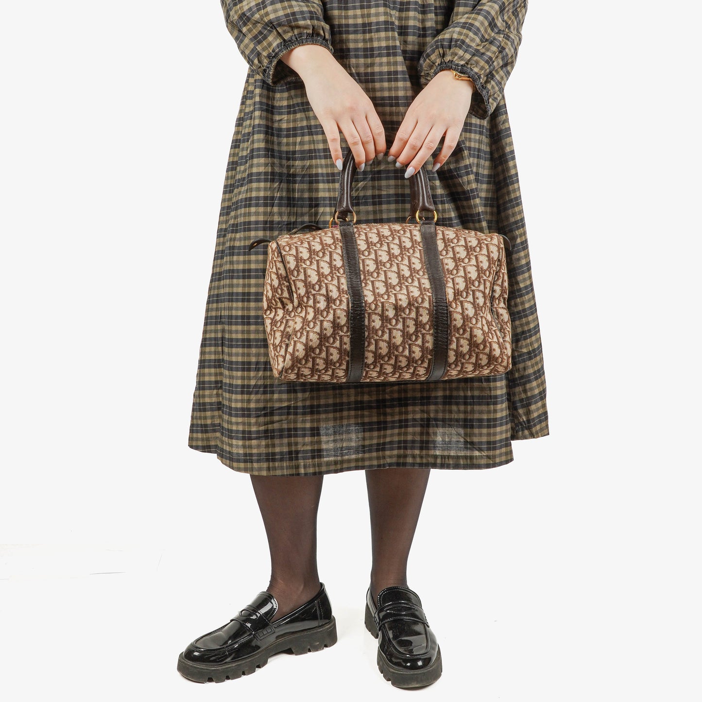 Christian Dior Trotter Vintage Boston Tasche in Beige