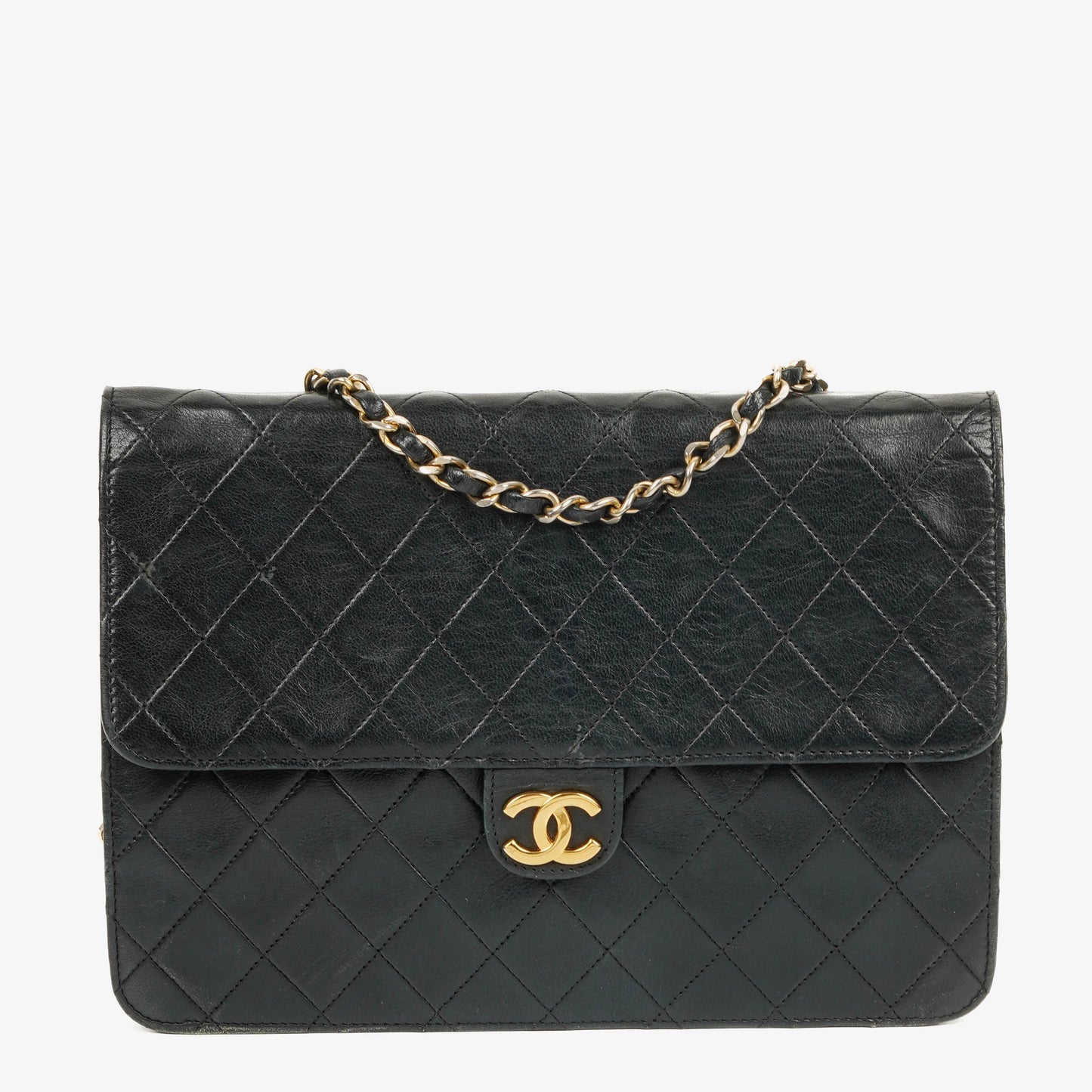 Chanel Classic Single Flap Tasche aus gestepptem Lammleder mit 24K vergoldeter Hardware