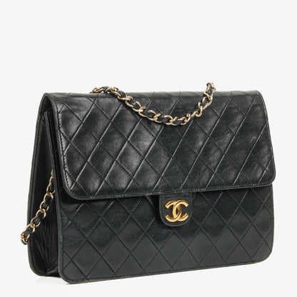 Chanel Classic Single Flap Tasche aus gestepptem Lammleder mit 24K vergoldeter Hardware