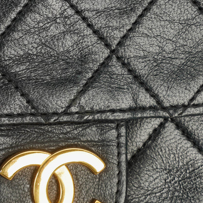 Chanel Classic Single Flap Tasche aus gestepptem Lammleder mit 24K vergoldeter Hardware