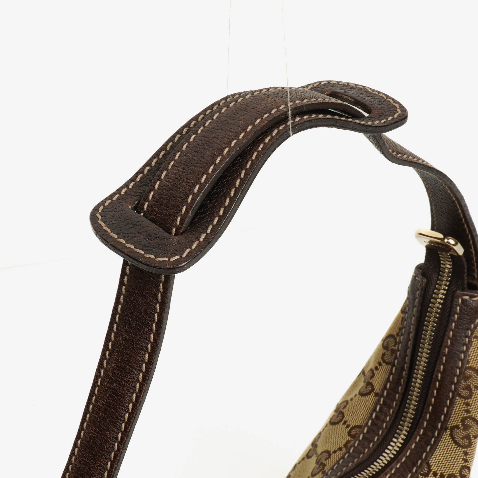 Gucci Small Princy Schultertasche aus Monogram GG Canvas in Beige und Ebony