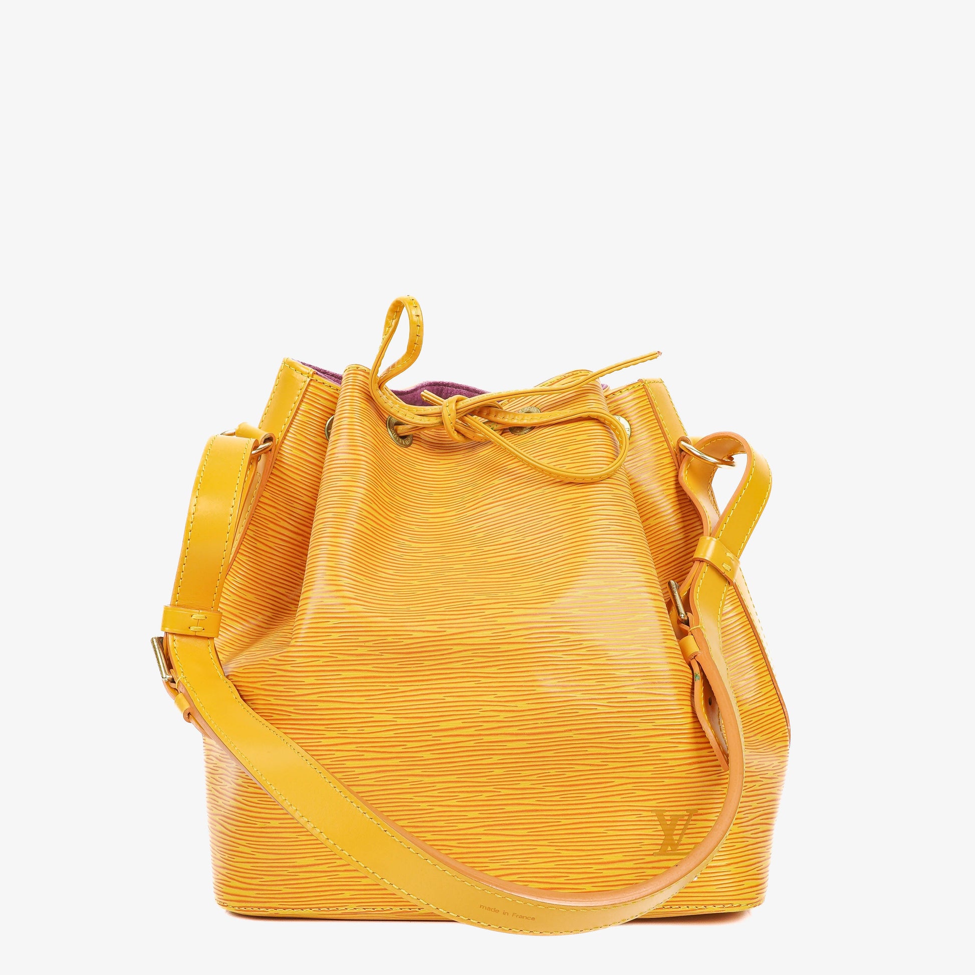 Louis Vuitton Petit Noe Schultertasche aus gelbem Epi-Leder