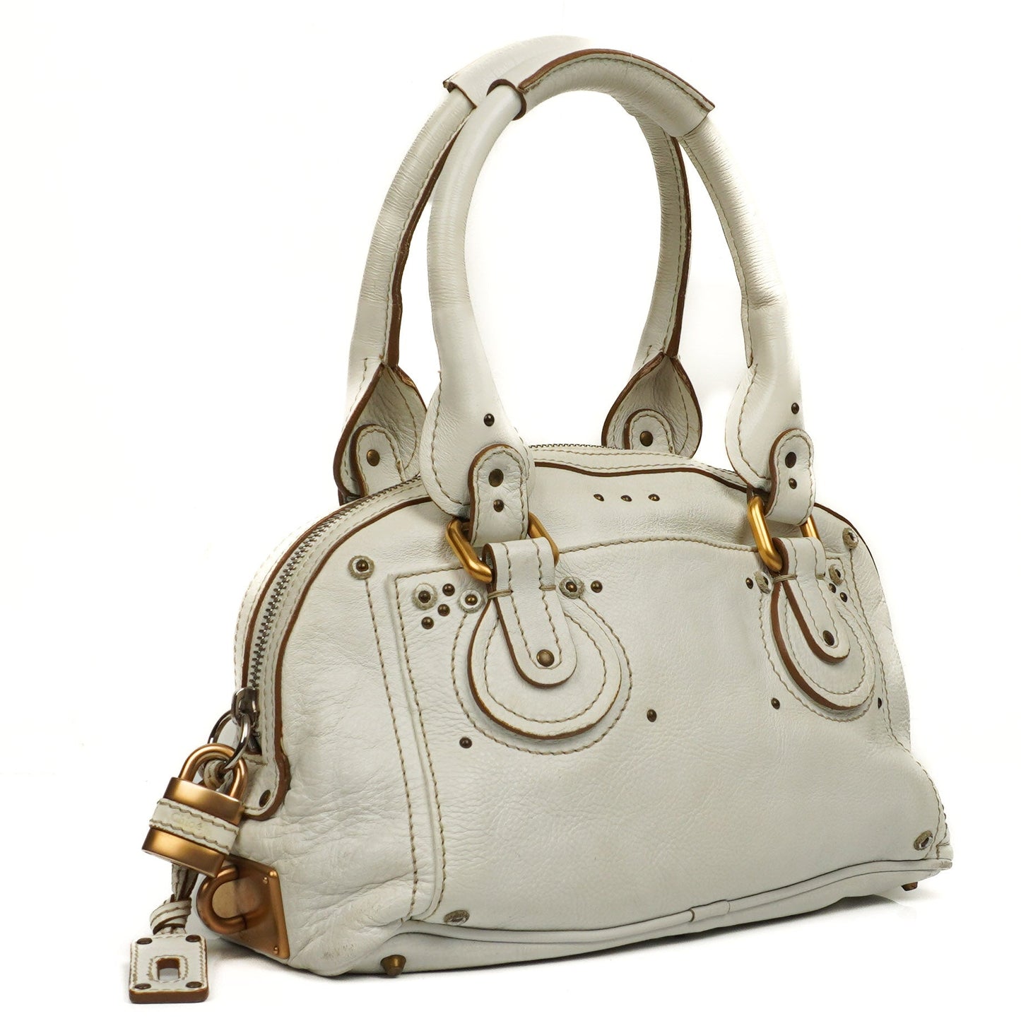 Chloe Paddington Satchel Bag in Weiß