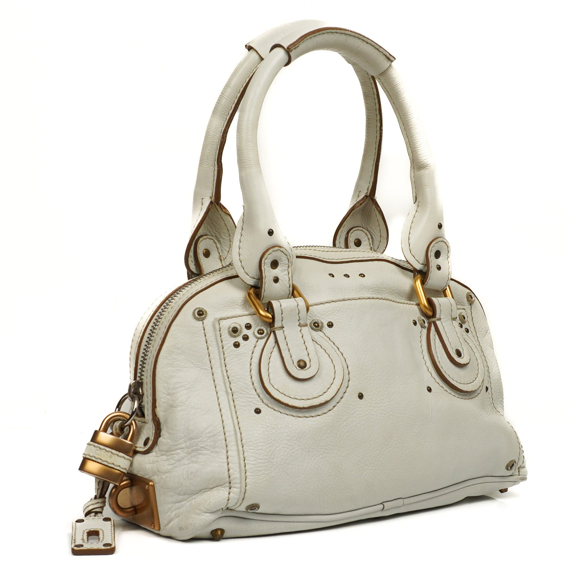 Chloe Paddington Satchel Bag in Weiß