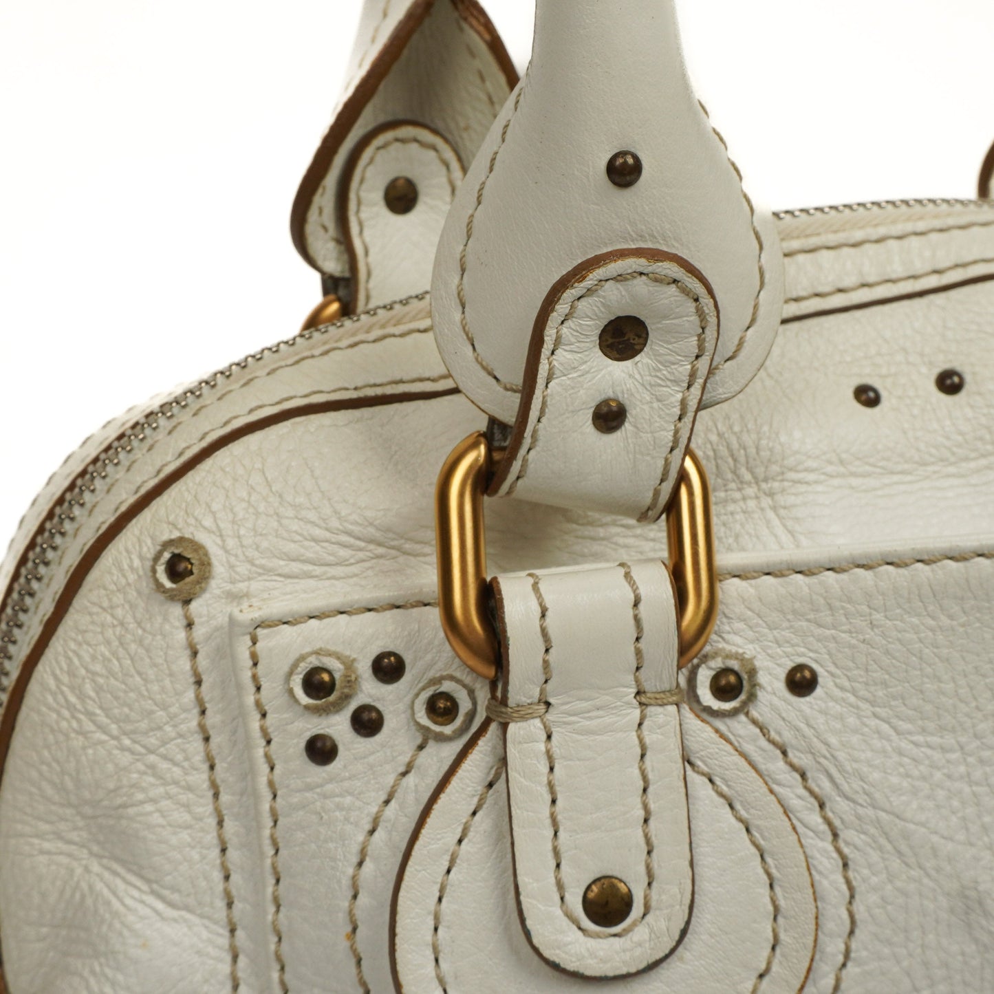 Chloe Paddington Satchel Bag in Weiß