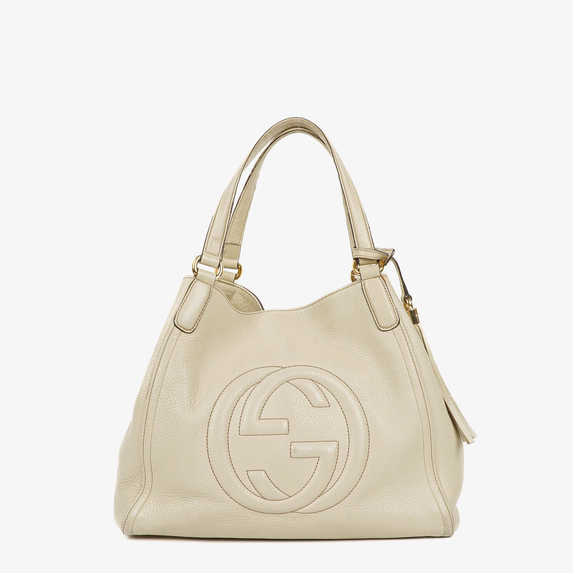 Gucci Soho Tote Bag aus neutralem Leder