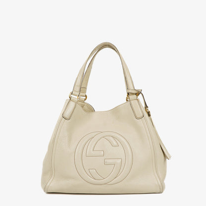 Gucci Soho Tote Bag aus neutralem Leder