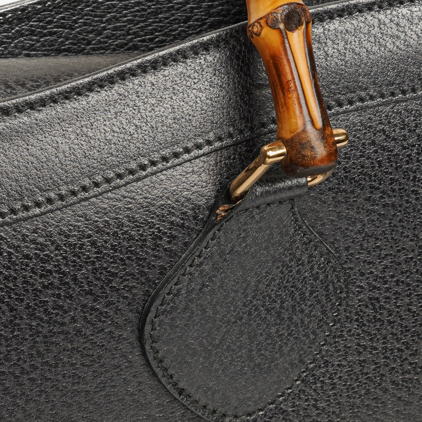 Gucci Vintage Diana Tote aus Leder mit Bambus