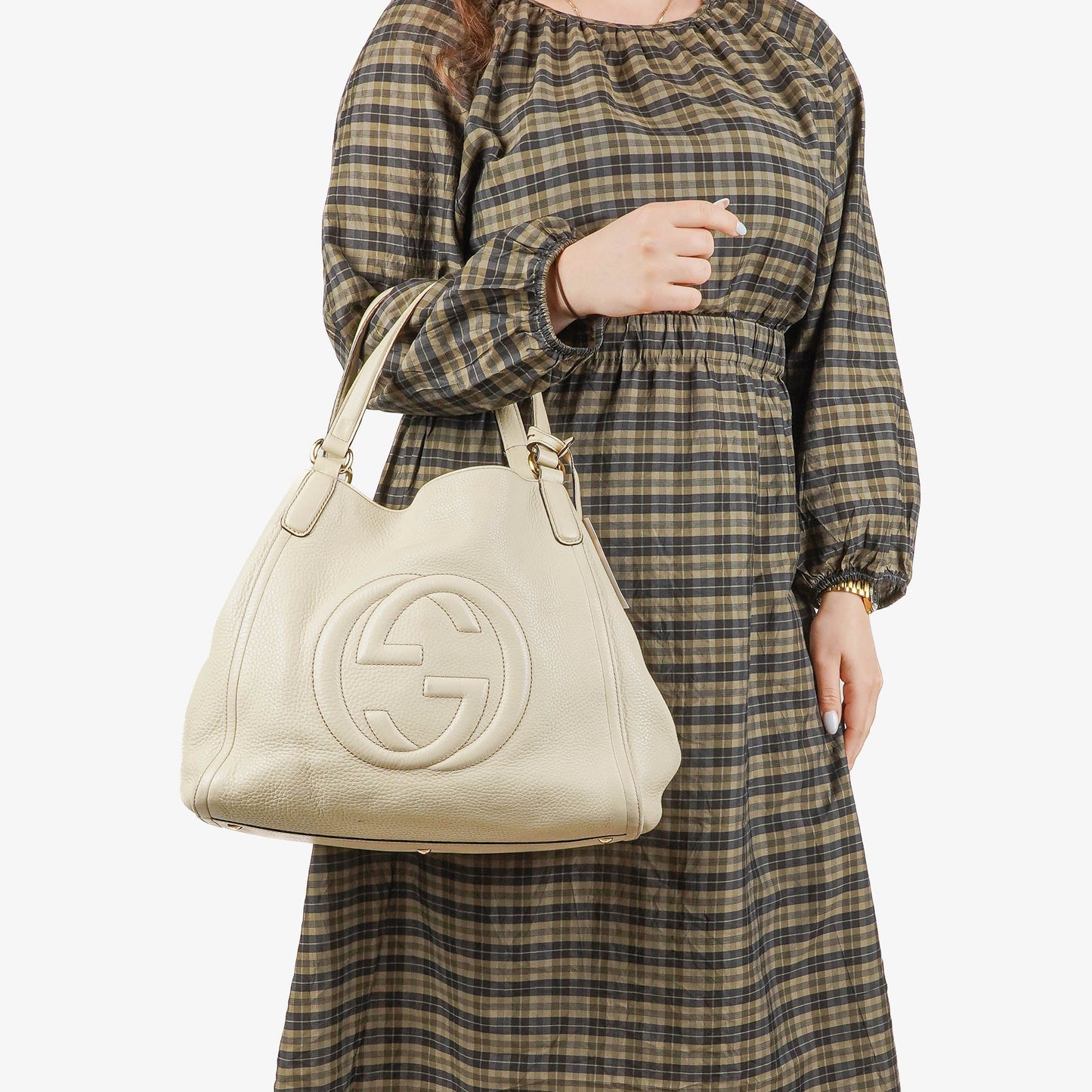 Gucci Soho Tote Bag aus neutralem Leder