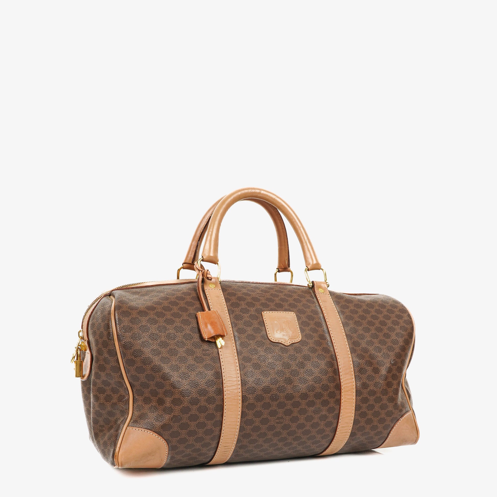 Celine Vintage Macadam Triomphe Reisetasche in Braun