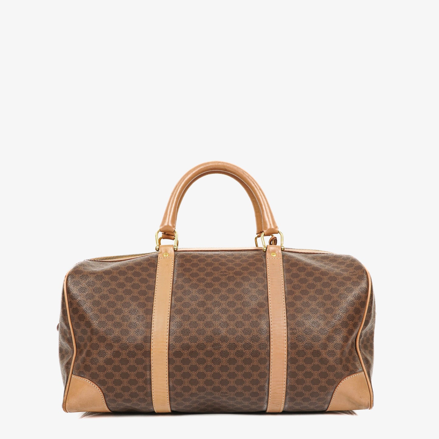 Celine Vintage Macadam Triomphe Reisetasche in Braun