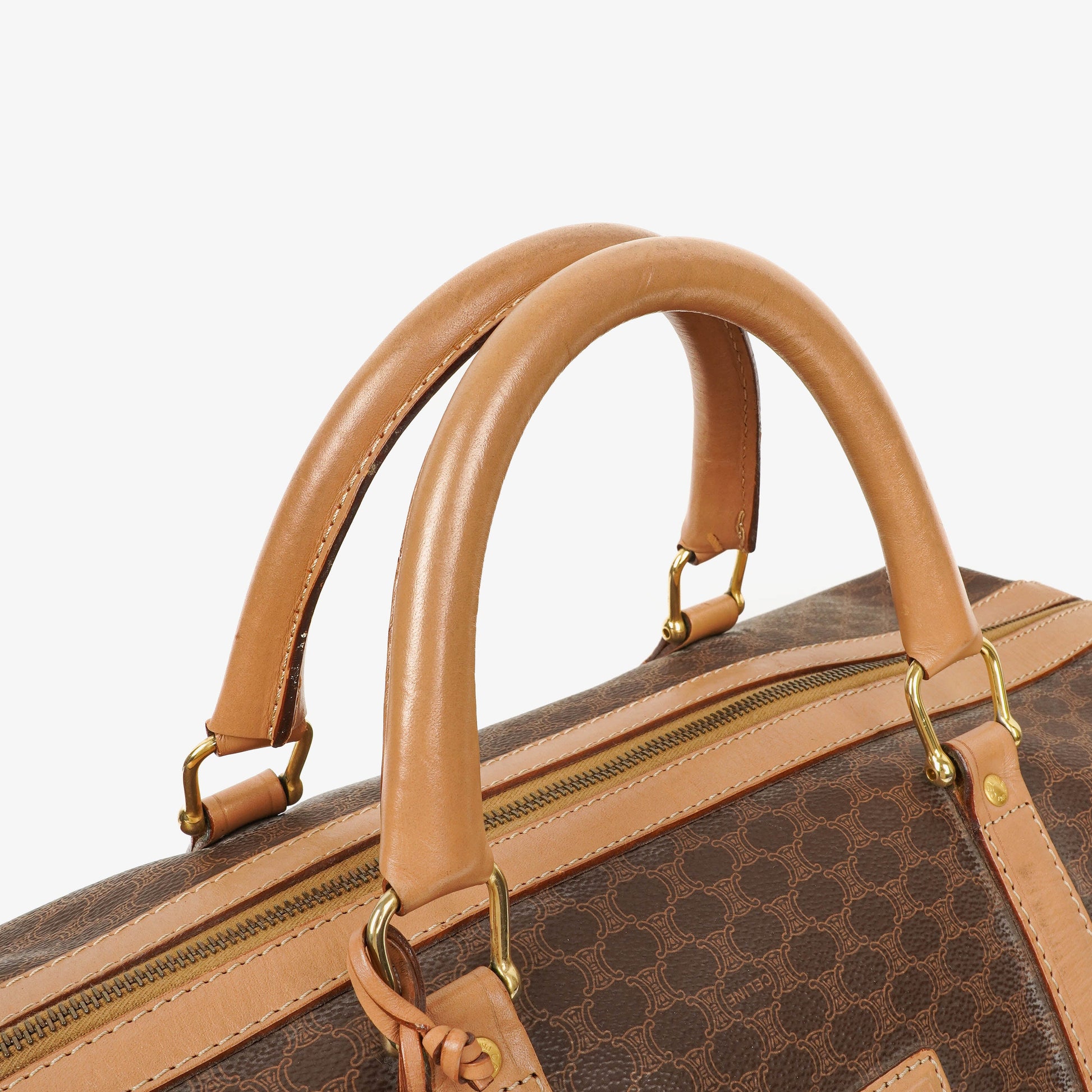 Celine Vintage Macadam Triomphe Reisetasche in Braun