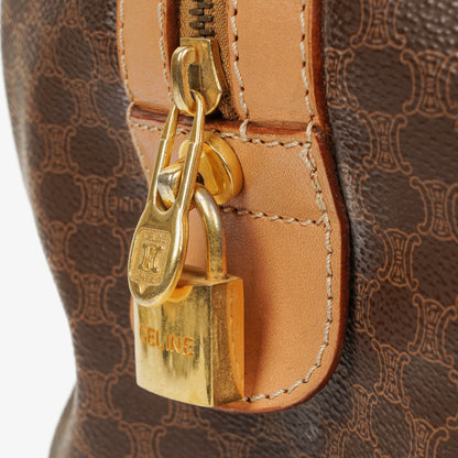 Celine Vintage Macadam Triomphe Reisetasche in Braun