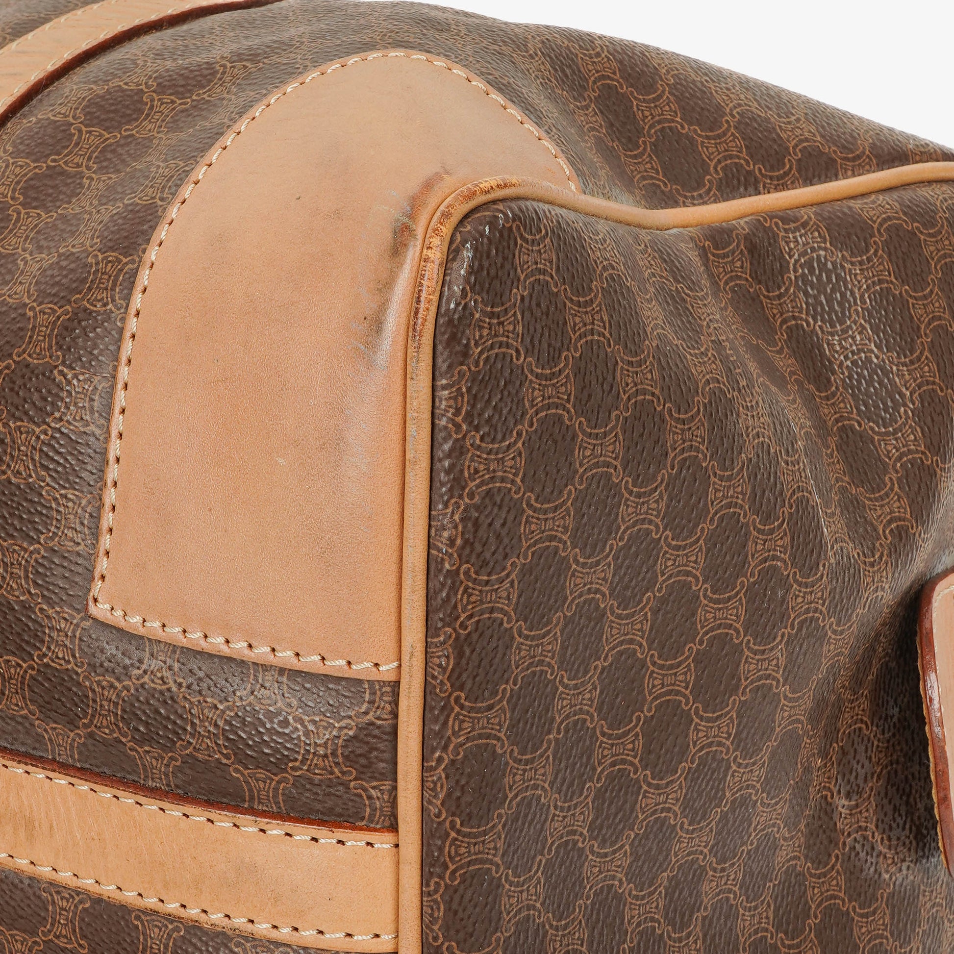 Celine Vintage Macadam Triomphe Reisetasche in Braun