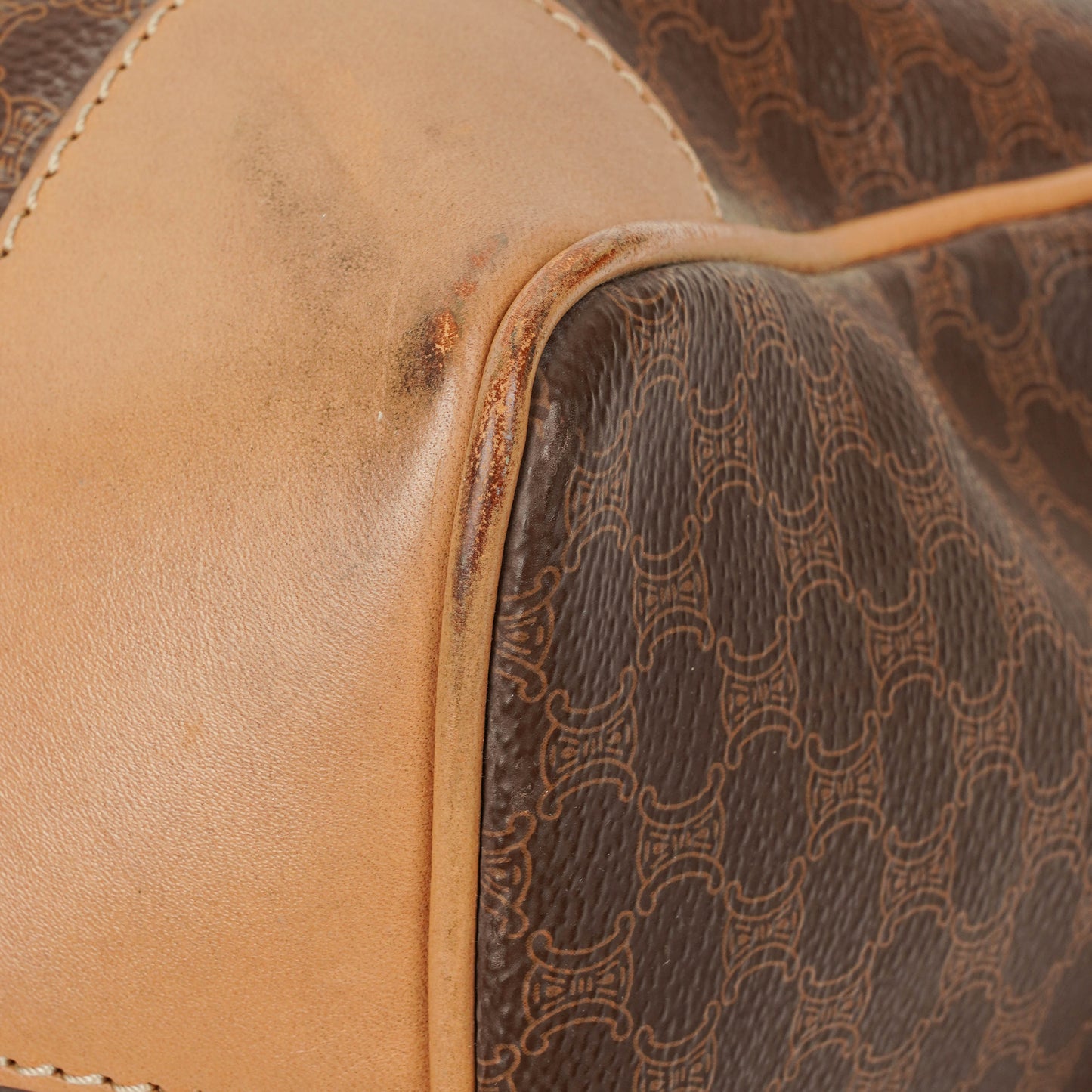 Celine Vintage Macadam Triomphe Reisetasche in Braun