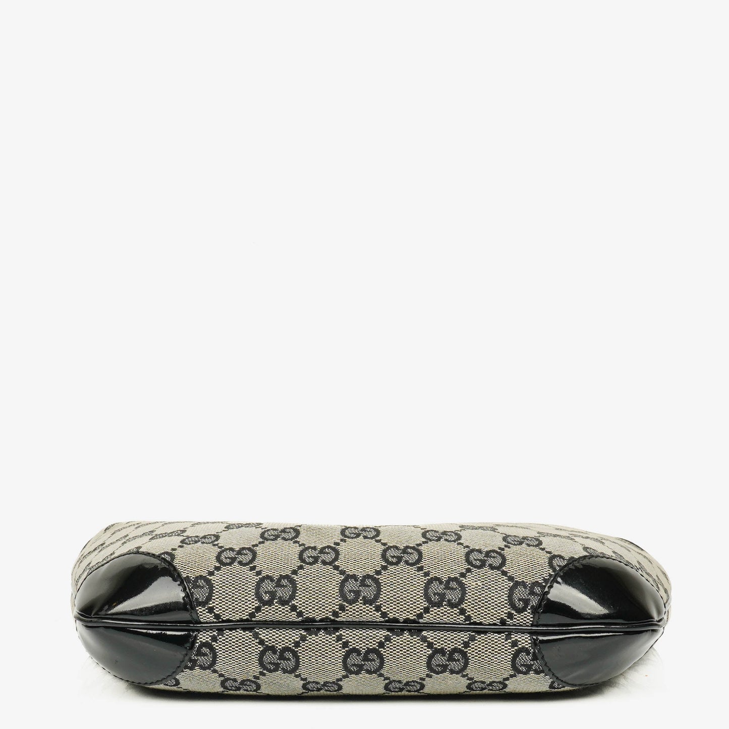 Gucci Hobo Bag aus schwarzem Lackleder mit geflochtenem Henkel und Ring