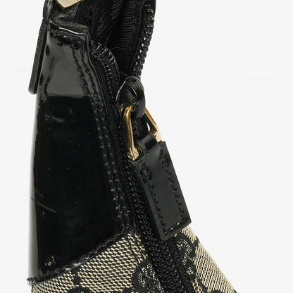 Gucci Hobo Bag aus schwarzem Lackleder mit geflochtenem Henkel und Ring
