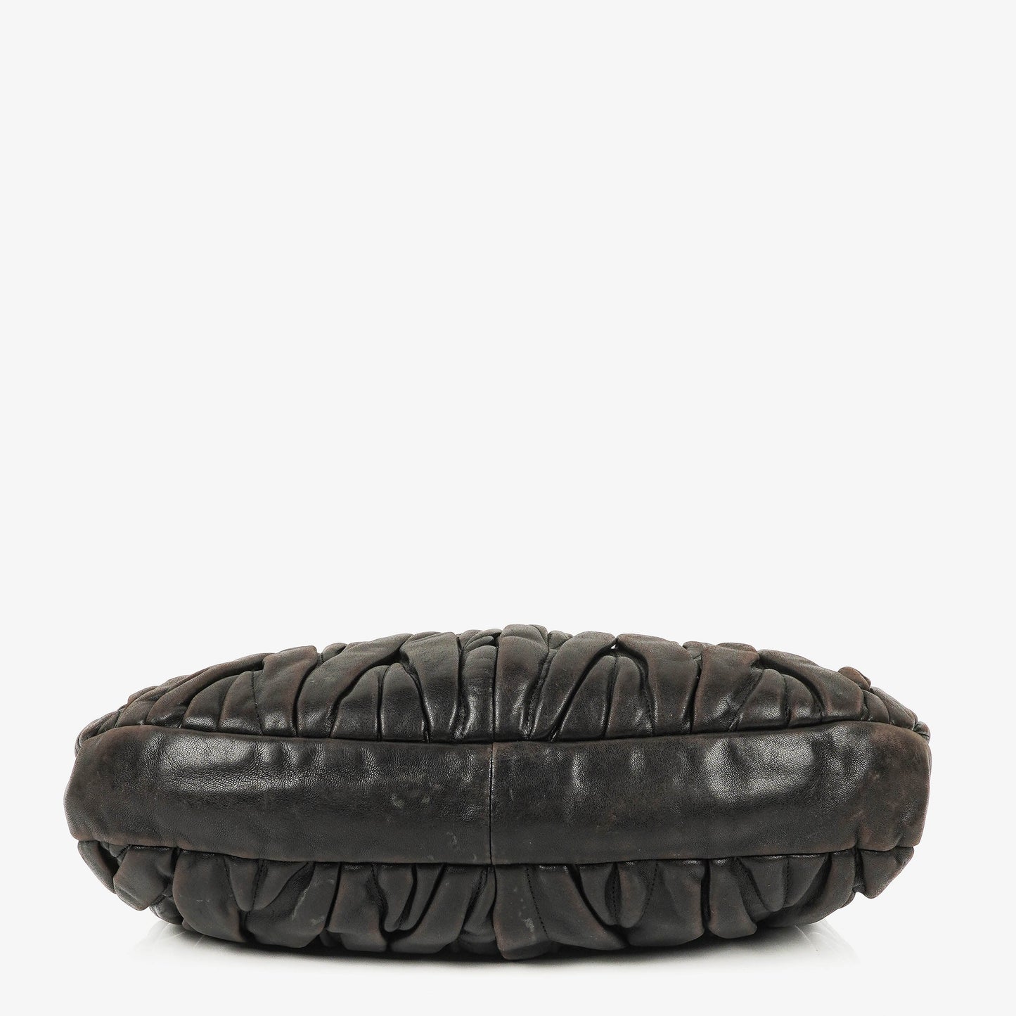 Miu Miu Coffer Matelassé Hobo Tasche aus schwarzem Leder